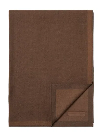 Zegna Cashmere-silk Scarf In Brown