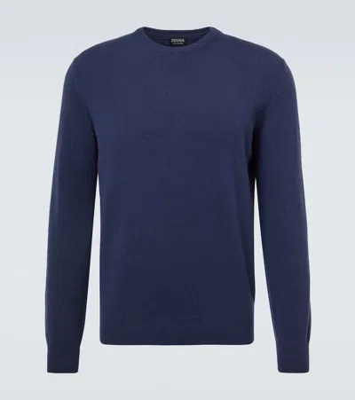 Zegna Cashmere Sweater In Blue