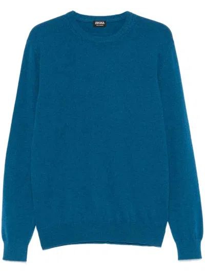 Zegna Cashmere Sweater In Blue