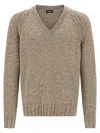 Zegna Cashmere Sweater Sweaters And Cardigans Beige In Gray