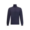 Zegna Cashmere Turtleneck Sweater In Blue
