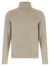 Zegna Cashmere Turtleneck Sweater Sweaters And Cardigans Beige In Gold
