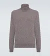 Zegna Cashmere Turtleneck Top In Brown