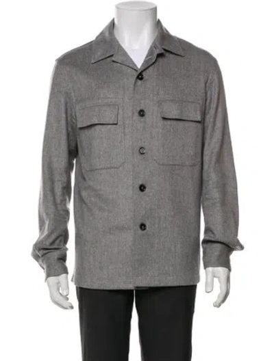 Pre-owned Zegna Cashmere Utility Jacket In Gray