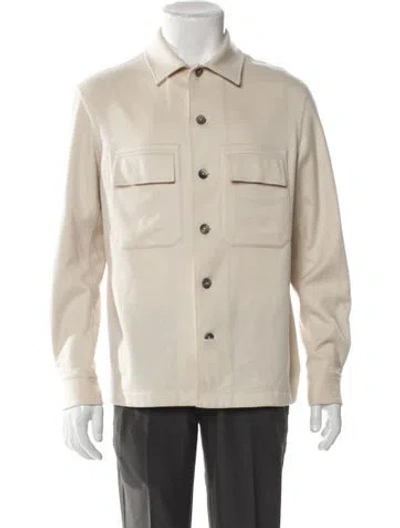 Pre-owned Zegna Cashmere Utility Jacket In Neutral