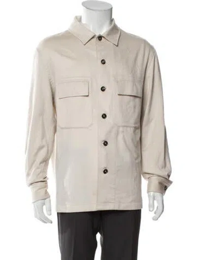Pre-owned Zegna Cashmere Utility Jacket In Neutral