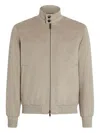 Zegna Cashmere Zip-fastening Bomber Jacket In Neutral