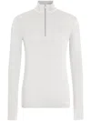 Zegna White Oasi Cashmere Zip Mock Neck Sweatshirt In White