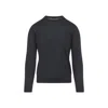 Zegna Soft Cashmere Crewneck Sweater With Ribbed Cuffs And Hem In Gray