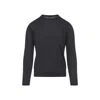 Zegna Soft Cashmere Crewneck Sweater With Ribbed Cuffs And Hem In Black