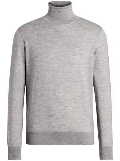 Zegna Cashseta Roll-neck Jumper In Gray