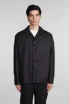 ZEGNA CASUAL JACKET IN BLACK COTTON