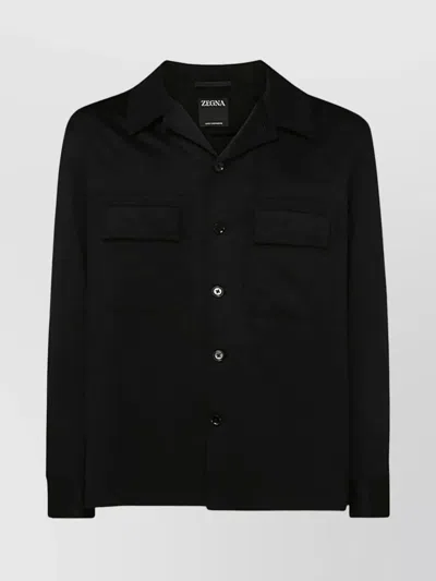 ZEGNA CASUAL JACKET WITH LONG SLEEVES AND COLLARED