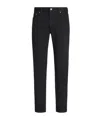 Zegna Jean Roccia En Coton Extensible Noir Délavé In Black