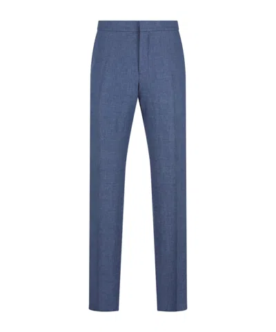 Zegna Casual Pants With Elastic Waist In Blue
