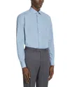 Zegna Centoventimila Button Front Shirt In Dark Blue/white