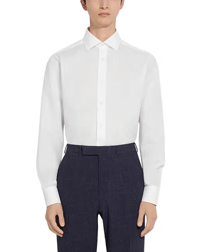 Zegna Centoventimila Button Front Shirt In Optical White
