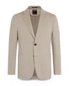 Zegna Light Taupe Centoventimila Cotton And Wool Jacket In Brown