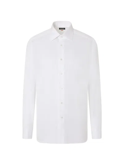 Zegna Centoventimila Cotton Shirt In White