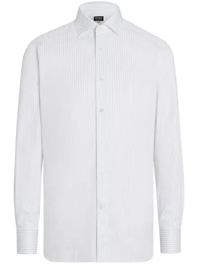 Zegna Structured Centoventimila Cotton Shirt In White