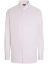 Zegna Centoventimila Button Front Shirt In Pink