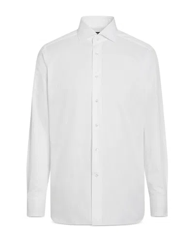 Zegna Centoventimila Structured Button Front Shirt In White