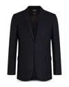 Zegna Centoventimila Wool Jacket In Navy Blue