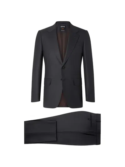 Zegna Centoventimila Wool Suit In Black