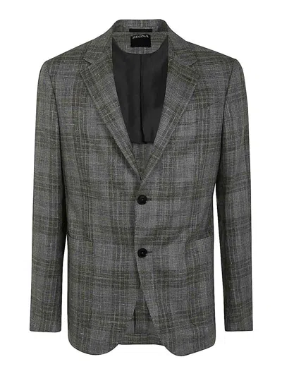 ZEGNA WOOL AND SILK BLEND JACKET