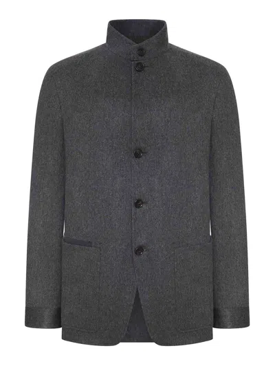 Zegna The Count Jacket In Cashmere Oasis In Gray