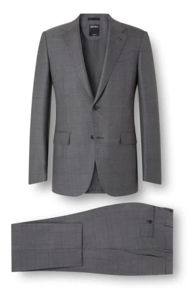 Zegna Check 15milmil15 Wool Suit In Gray