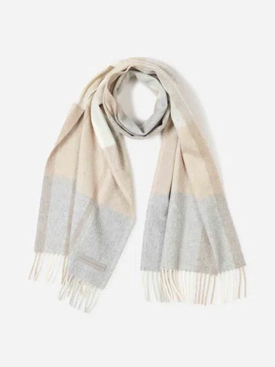Zegna Check Cashmere Scarf In Neutral