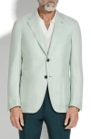 Zegna Check Cashmere, Silk & Linen Sport Coat