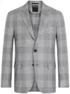 Zegna Grey And White Silk And Cashmere Jacket In Grey