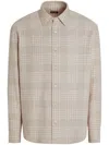 Zegna Checked Cotton Flannel Shirt In Neutrals