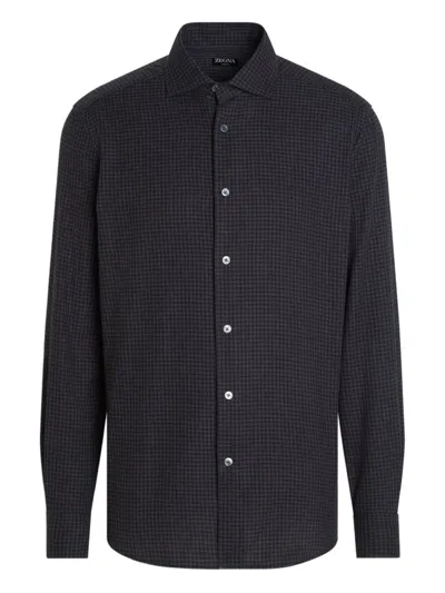 Zegna Cashco Regular Fit Shirt In Black