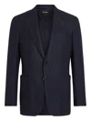 Zegna Checked Blazer In Blue