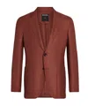 Zegna Checked Single-breasted Jacket In Brown