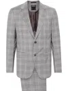 Zegna Checked Single-breasted Suit In Grey