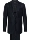 Zegna Checked Suit In Blue