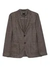 Zegna Checked Two-button Jacket In Brown