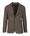 Zegna Prince Of Wales Wool Jacket In Brown