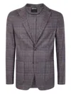 Zegna Wool Jacket With Notch Lapel And Pockets In Gray