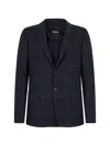 Zegna Check-pattern Blazer In Blue