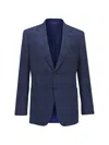 Zegna Check-pattern Single-breasted Blazer In Blue