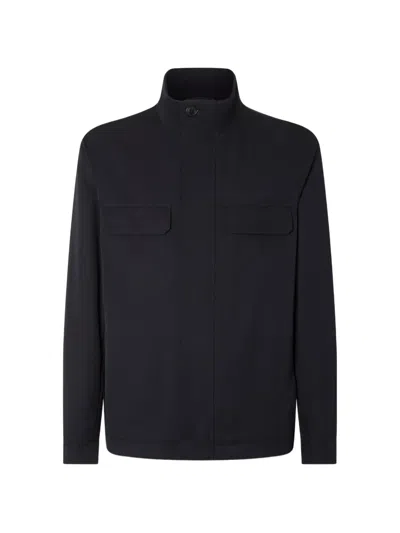 Zegna Motorin 125cc Jacket Flap Pockets Collar In Blue