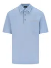 Zegna Short-sleeved Buttoned Polo Shirt In Blue