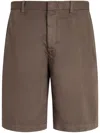 Zegna Belt Loops Shorts In Brown