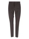 Zegna Straight-leg Brown Chinos With Hook And Zip Closure In Brown