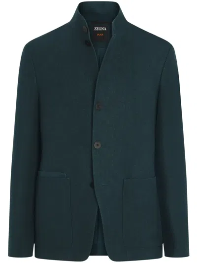 Zegna Man Overcoat & Trench Coat Midnight Blue Size 42 Wool, Mohair Wool, Cotton, Cupro